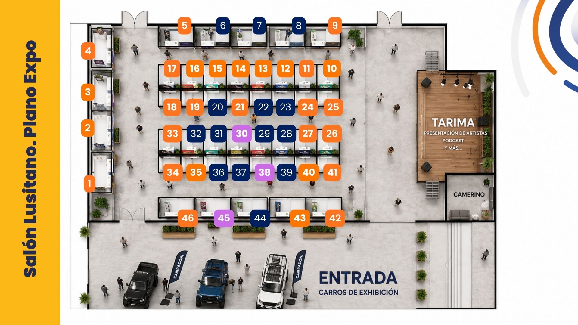 Plano de distribución de stands